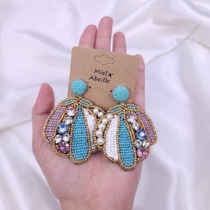 Seed Bead Earring, Clam earring, Turbo Shell earring, Beach earring, Mermaid,